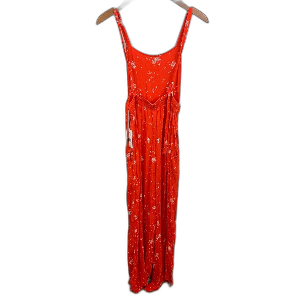 Free People Festive Orange Sweet In The Streets Overalls NWT Size XS Coastal - Picture 6 of 16